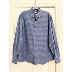 Johnnie-O Mens Laguna Blue Geometric Hangin Out Surf Board Finley Shirt Size XL